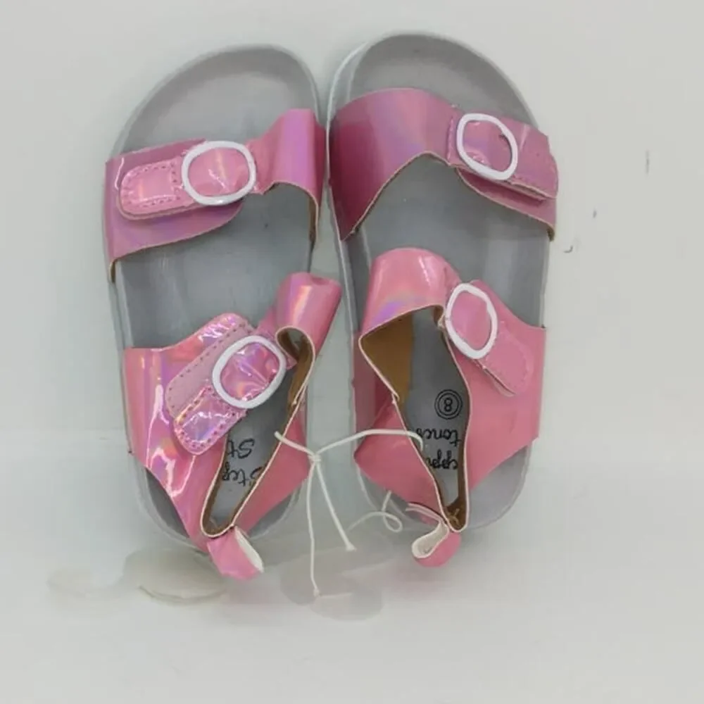 STEPPING STONES Girls New w/Tags Pink Metallic Sandals - Size: 8